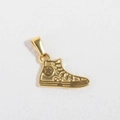 Macro shot of 24K gold plated high-top sneaker pendant with detailed star emblem - K24-Canvas Shoe / Gold