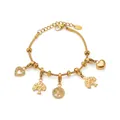 Pulsera de árbol de la vida en acero inoxidable bañada en oro 18k con circonitas - Estilo de Árbol de la Vida (E670) / Dorado