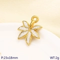 Ahornblatt-Anhänger aus goldenem Edelstahl mit weißer Emaille für DIY-Schmuck - Blatt-Stil (KLJ10182-ZLA)