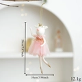 Topolina ballerina in feltro con corona dorata e tutù rosa, altezza di 20 cm - Posa con Una Mano