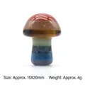 Chakra multi-layered crystal mushroom carving with natural colorful stone textures - Small Mushroom