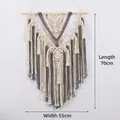 Handwoven grey and white bohemian cotton tapestry with geometric patterns and fringe - Grey Force of Life Tapestry
