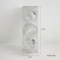 Set of three 8cm silver and white decorative Christmas balls with sequins in transparent box - Silver White 8cm 3Pcs