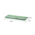 Transparent green seasoning tray base with size dimensions 284mm by 113mm and 19mm height - Clear Green-Short Tray
