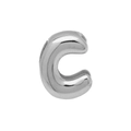 Polished silver metal bubble letter C charm bead for DIY personalized jewelry bracelets - Silver/Letter C