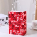 Red paper gift bag with black and white LOVE patterns for Valentine's Day and Mother's Day - NF-Y167/LOVE Letters
