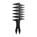 Classic black plastic wide-tooth styling comb for men with dual-sided textured design - Double-Sided Retro Oil Head Comb