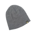 Textura de punto detallada y etiqueta con logo de corona en este gorro gris oscuro - Talla única / Gris