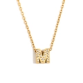 Collana in acciaio inossidabile placcata oro 18K con ciondolo lettera M e cristalli - Oro - Lettera M