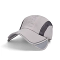 Light gray quick-dry sun hat with mesh vents and retractable wide brim for UV protection - Retractable Brim / Light Gray
