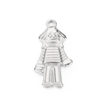 Colgante de niño rocker punk hip hop en acero inoxidable plateado para collar - Color Acero (KLJ2424-Z)
