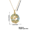 Golden tree of life pendant necklace with light blue base on a 45cm adjustable chain - Light Blue