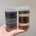 Gros plan d'élastiques à cheveux tressés haute élasticité en flacons aux tons Morandi - 6 Pcs/Boîte / Série Grise (En boîte)