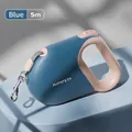 Retractable blue and pink 5m dog leash with matte finish and high-strength cord - Blue / 5M