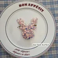 Pink sequined reindeer patch for DIY Christmas crafts and clothing decor 8x8cm - Deer Head-02 (1pc)