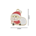 Christmas Santa Claus enamel pendant for jewelry making in red and white, 2.4cm x 2.0cm - 2320 Santa with Bag