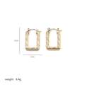 Minimalist irregular gold bamboo earrings in stainless steel with size and weight metrics - Bamboo (A0177B)