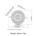 Connecteur rond en cuivre argenté avec pierres AAA zircone pour bijoux faits main - Soleil rond argenté (L0046-E)
