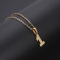 18K gold plated stainless steel necklace featuring a bold number 1 pendant design - Number 1