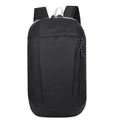 Classic black outdoor backpack with nylon fabric and adjustable straps for travel - Black White Zipper