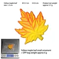 Miniature yellow maple leaf resin figurine for micro landscapes, size 3x3.7x0.5 cm - Maple Leaf / Yellow