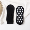 Black non-slip cotton trampoline socks for adults and kids with white grip dots - Adult Size (EU 35-42) / Black