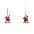 Orecchini a campana di Natale con smalto rosso, agrifoglio verde e strass brillanti - Orecchini con Campanella di Natale