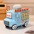 Camion de sushi en peluche bleu clair avec des illustrations de dessins animés mignons - Camion de sushis / 28cm