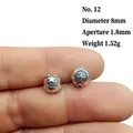 Macro shot of silver lantern beads with embossed star and moon patterns, size 12, 8mm diameter - 12# (Diameter 8mm Hole 1.8mm)
