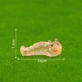 Light orange luminous caterpillar figurine for moss landscape, size 1.5x3.6cm - Large / Orange