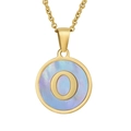 Collier doré avec pendentif lettre O et nacre blanche sur une fine chaîne élégante - Lettre O (Chaîne Incluse)