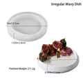 Moule en silicone pour plateau à vagues irrégulières avec dimensions de 12,7 cm et bougie finie - Moule à Plateau à Vagues Irrégulières (D4593)