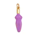 Copper pendant with purple enamel and zircon inlay in a gold finish design - Torso Shape-Lavender