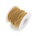 Cadena de bolas de acero inoxidable dorado en carrete para hacer joyas DIY - Ancho 2.4mm / Dorado