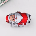 Top view of red and white Santa Claus hair claw clip with smooth plastic finish - 2# Santa Claus