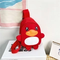 Sac bandoulière canard rouge pour enfants en nylon avec sangle réglable - Rouge
