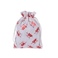 Sac cadeau en toile de jute avec cordon, cœurs rouges et imprimé I Love You pour mariage - 10*14cm / Flèche de Cupidon