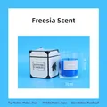 Blue glass scented candle in Freesia scent with 7x8.5cm dimensions and gift box - Large Freesia - Dark Blue