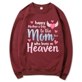 Maroon Mama Est 2025 hoodie with memorial Mother's Day print and wing graphic - Burgundy