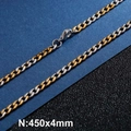 Two-tone silver and gold Cuban link chain necklace 450x4mm in polished stainless steel - 4mm-Bracelet / Gold & Silver