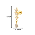 Orecchino in titanio dorato con petali di cristallo e indicazioni precise delle dimensioni - Stile Lungo Pietra Marquise (T2581-2#) / Oro