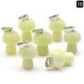 Light green crystal mushroom pendants with silver metal clasps for DIY jewelry making - Lemon Jade (Single Piece)
