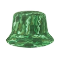 Green camouflage print bucket hat with reinforced brim stitching and flat top design - Green Camo (XW2120-5)