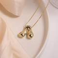 Polished 18K gold plated balloon style letter A pendant necklace for women - Letter A (Single Pendant)
