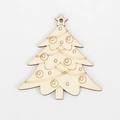 Christmas tree shaped laser cut wooden ornament with star top and natural wood finish - Christmas Tree (12) / 10 Pieces Pack