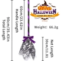 Detaillierte Größentabelle für Halloween Hexenbesen mit lila Netz und LED-Licht - Silberner Totenkopf-Besen (mit Schleife und Band)