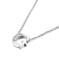 Silver letter G pendant necklace with sparkling rhinestones on a delicate chain - Letter G Style (KN88577-KLB)
