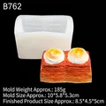 Silicone mold for toasted egg layered ice cream showing a white mold and a brown resin model - 3# Translucent B762