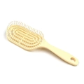 Beigefarbene gewölbte Skelettbürste mit Massageborsten für voluminöses Haar - Flach Rund Gelb
