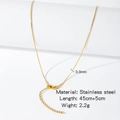 0.9mm gold 18k plated stainless steel O-chain necklace with 45cm+5cm extension link - HC0057G-Hammered Round Chain